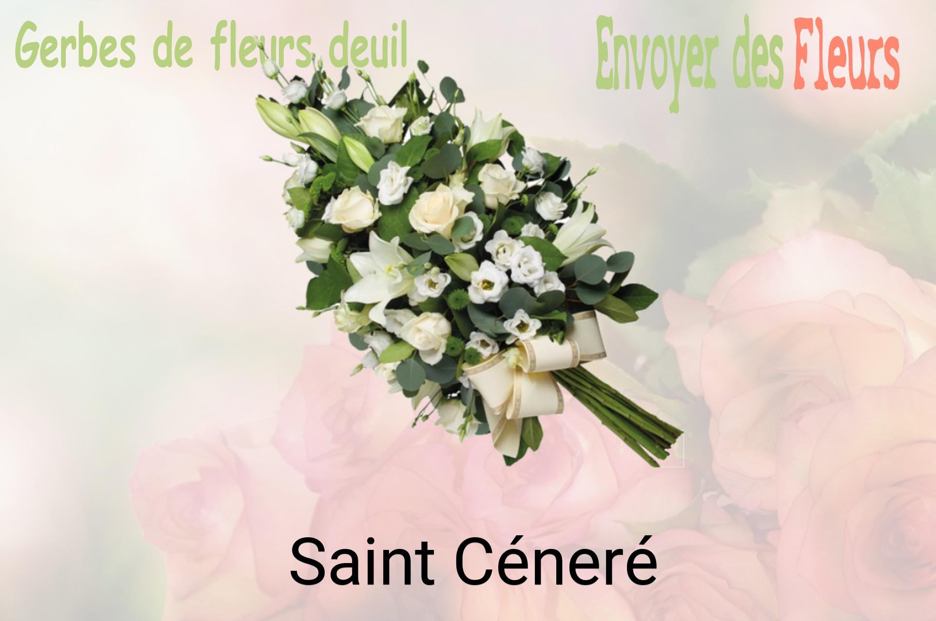 Gerbe de fleurs de deuil livrée à Saint-Céneré